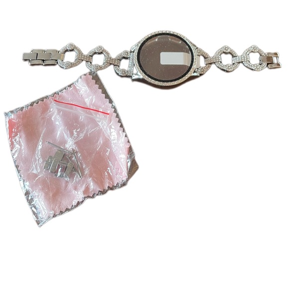 Joyozy Fashion Watch Bands Silver toned encrusted with Rhinestone Accents - Picture 3 of 10